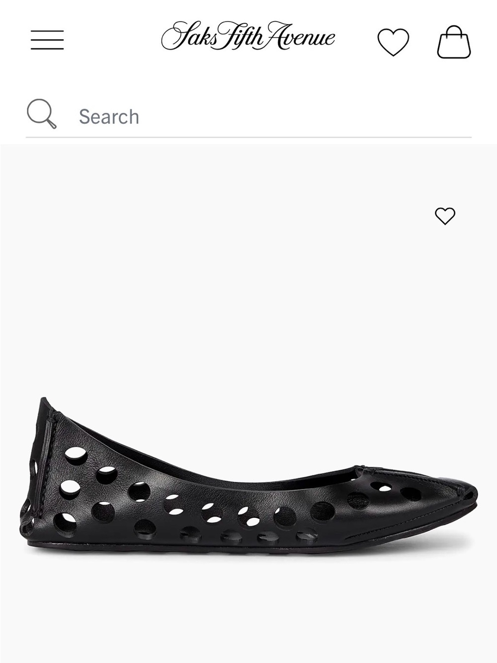 Alaïa Black Perforated Leather Pointed-Toe Flats - Picture 5 of 8